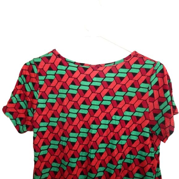 LULAROE Classic T women's small stretchy geometric print short sleeve blouse - Picture 5 of 9